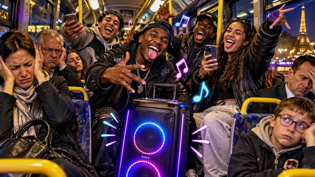 Communion nocturne : des jeunes partagent généreusement leur musique à fond dans le bus