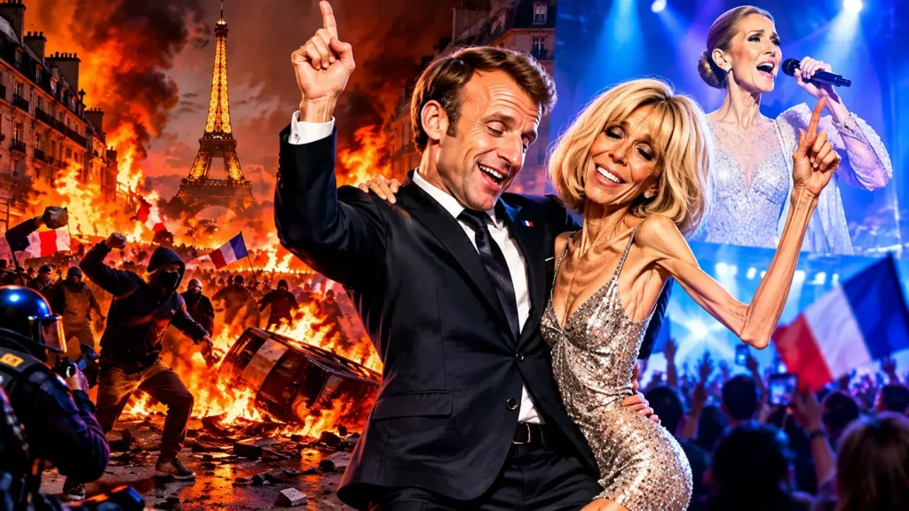 Le couple Macron danse entre flammes et paillettes