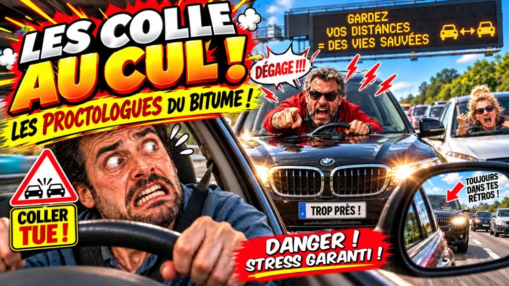 Image d'un chauffeur de véhicule colle au cul