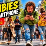 Image de personnes zombies avec leur smarphone